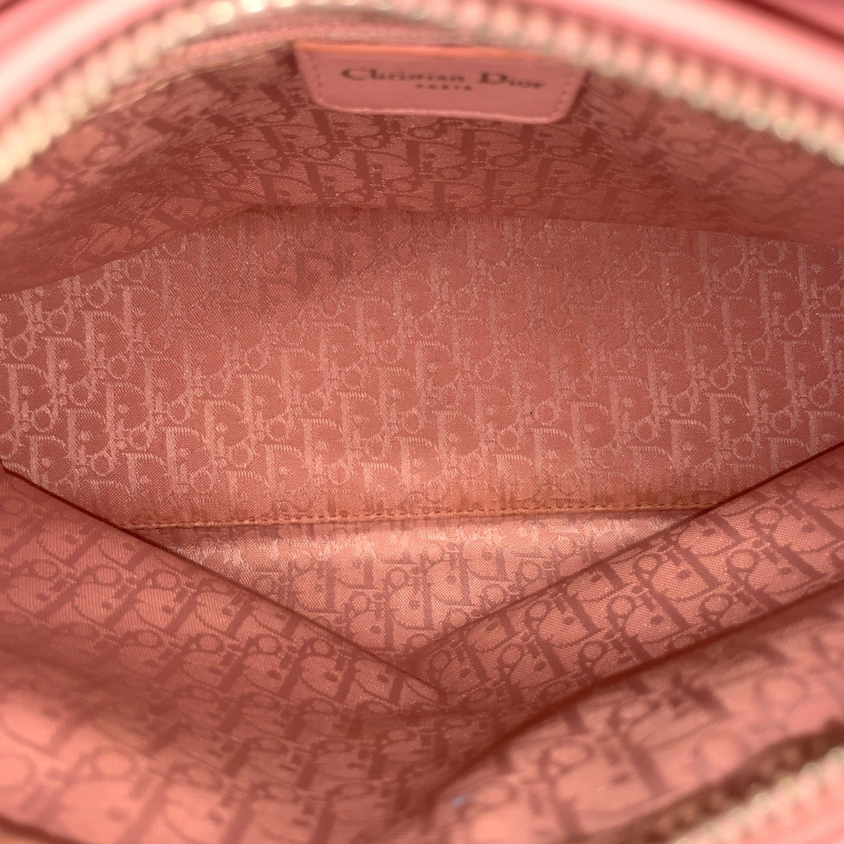 Dior ディオール カナージュ レディディオール ピンク シルバー金具 ラムスキン ハンドバッグ トートバッグ レディース B85
