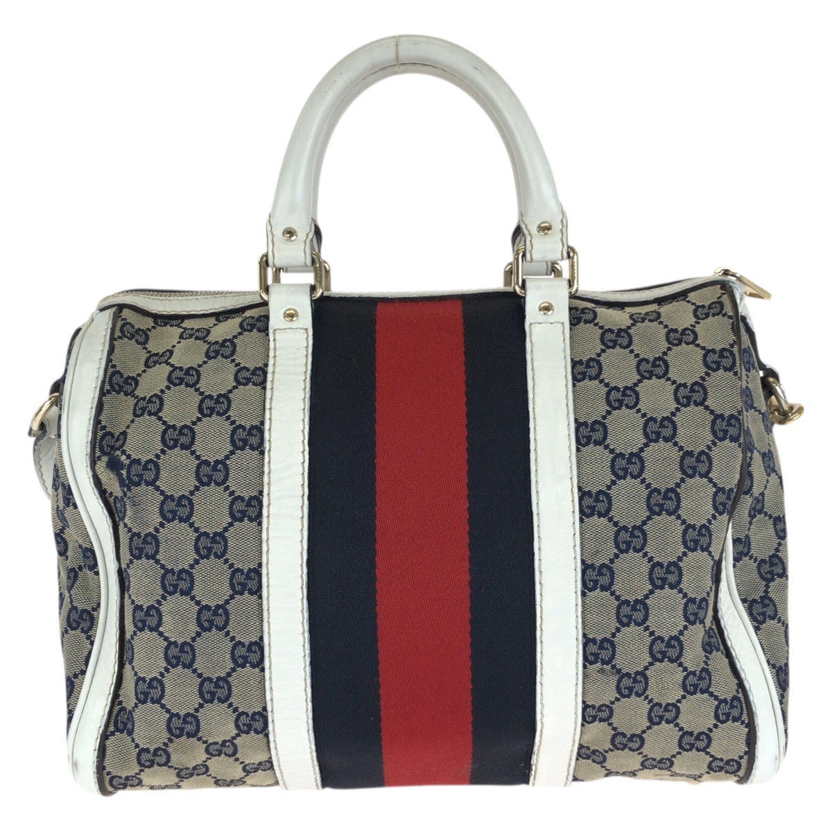GUCCI グッチ シェリーライン 2way ネイビー マルチカラー GGキャンバス / レザー 247205 ハンドバッグ ショルダーバッグ レディース AB60
