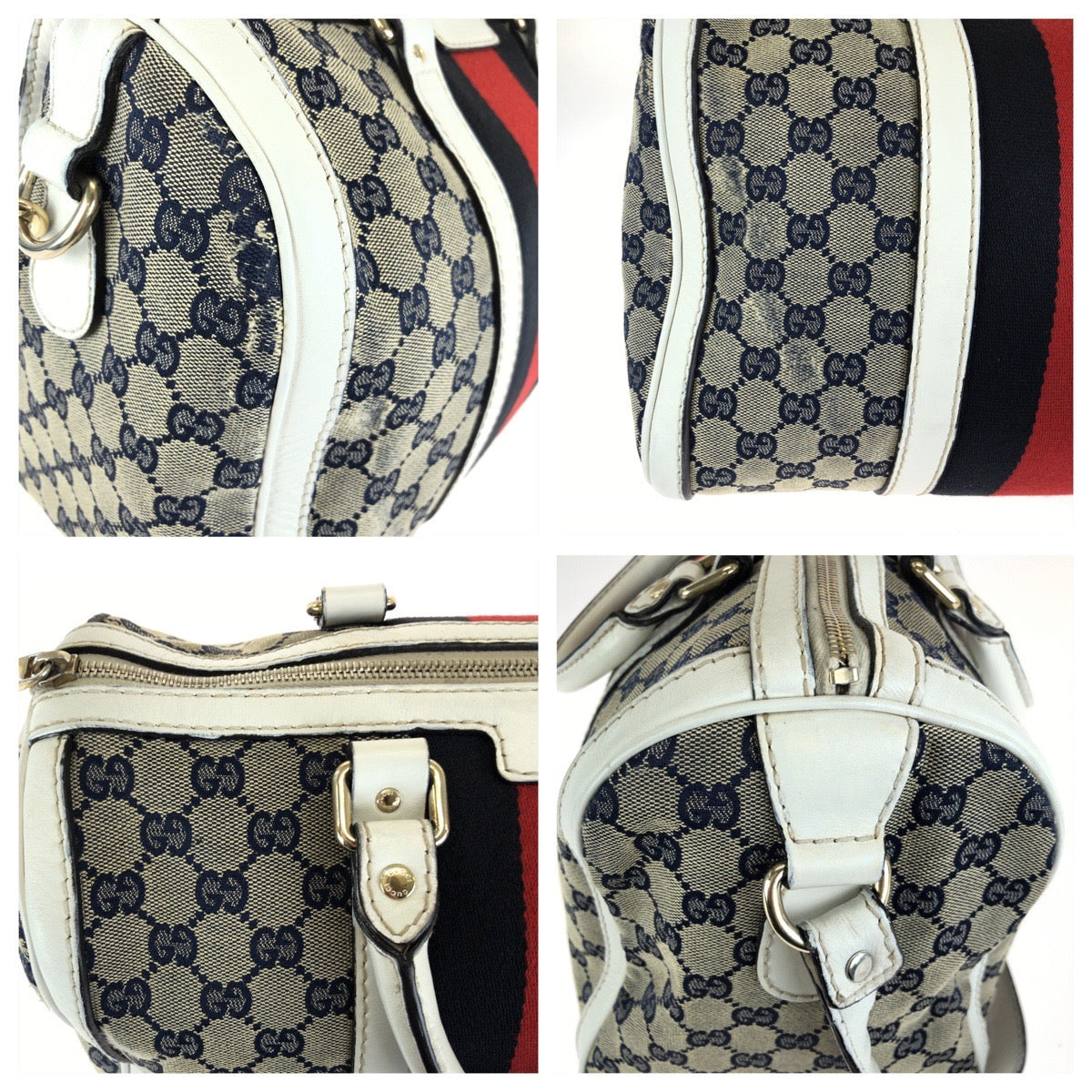 GUCCI グッチ シェリーライン 2way ネイビー マルチカラー GGキャンバス / レザー 247205 ハンドバッグ ショルダーバッグ レディース AB60