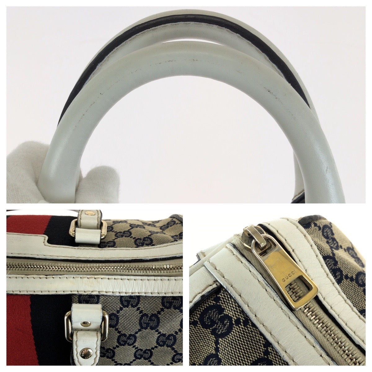 GUCCI グッチ シェリーライン 2way ネイビー マルチカラー GGキャンバス / レザー 247205 ハンドバッグ ショルダーバッグ レディース AB60