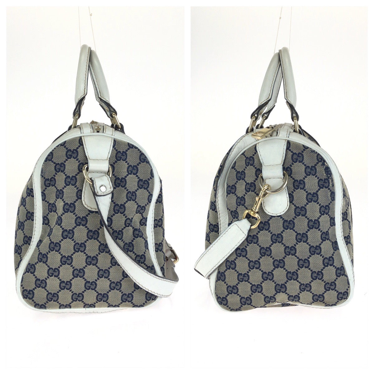 GUCCI グッチ シェリーライン 2way ネイビー マルチカラー GGキャンバス / レザー 247205 ハンドバッグ ショルダーバッグ レディース AB60
