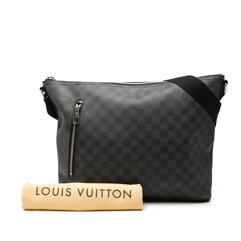LOUIS VUITTON ルイ ヴィトン ダミエ グラフィット ミックMM ブラック PVC / レザー N41106 斜め掛け ショルダーバッグ メンズ AB