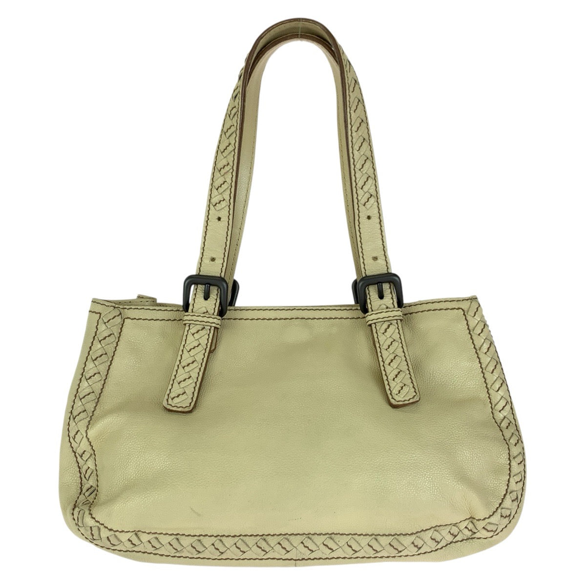 BOTTEGAVENETA ボッテガヴェネタ イントレチャート ベージュ アイボリー レザー 245322 ハンドバッグ トートバッグ レディース AB55