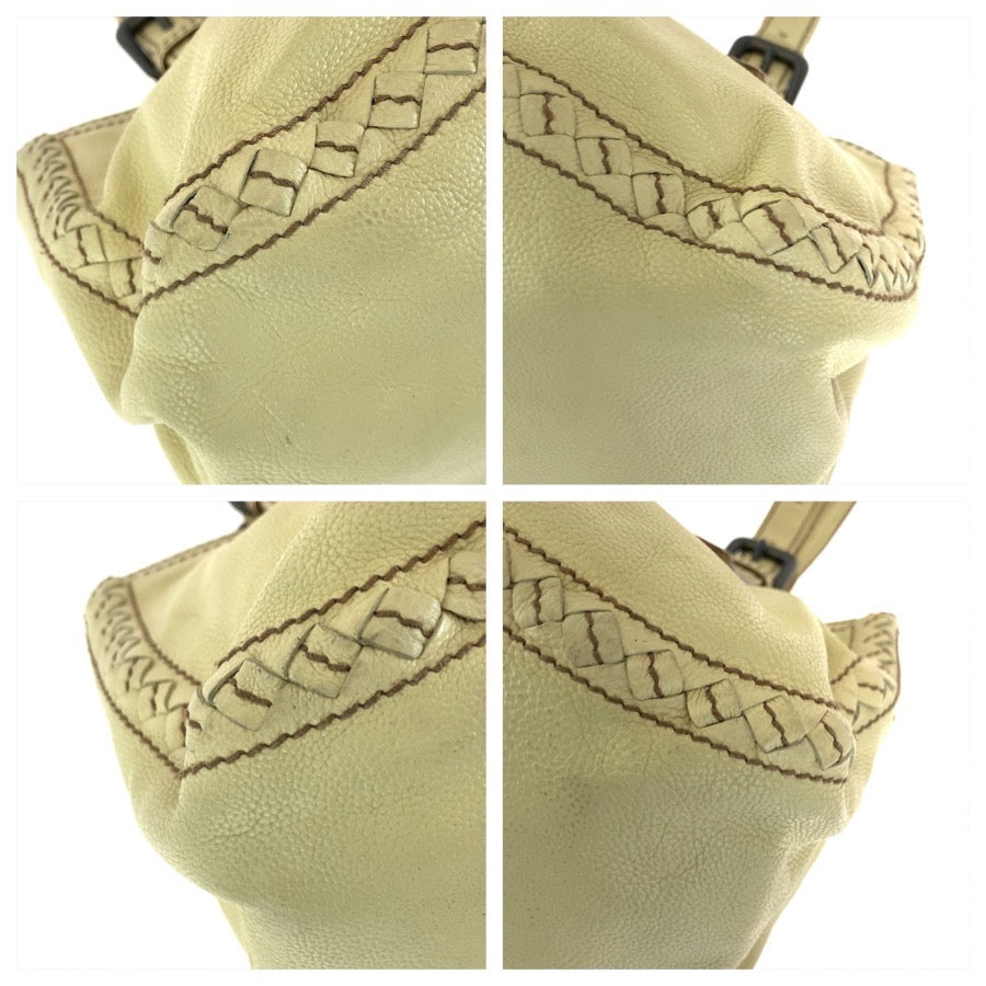 BOTTEGAVENETA ボッテガヴェネタ イントレチャート ベージュ アイボリー レザー 245322 ハンドバッグ トートバッグ レディース AB55