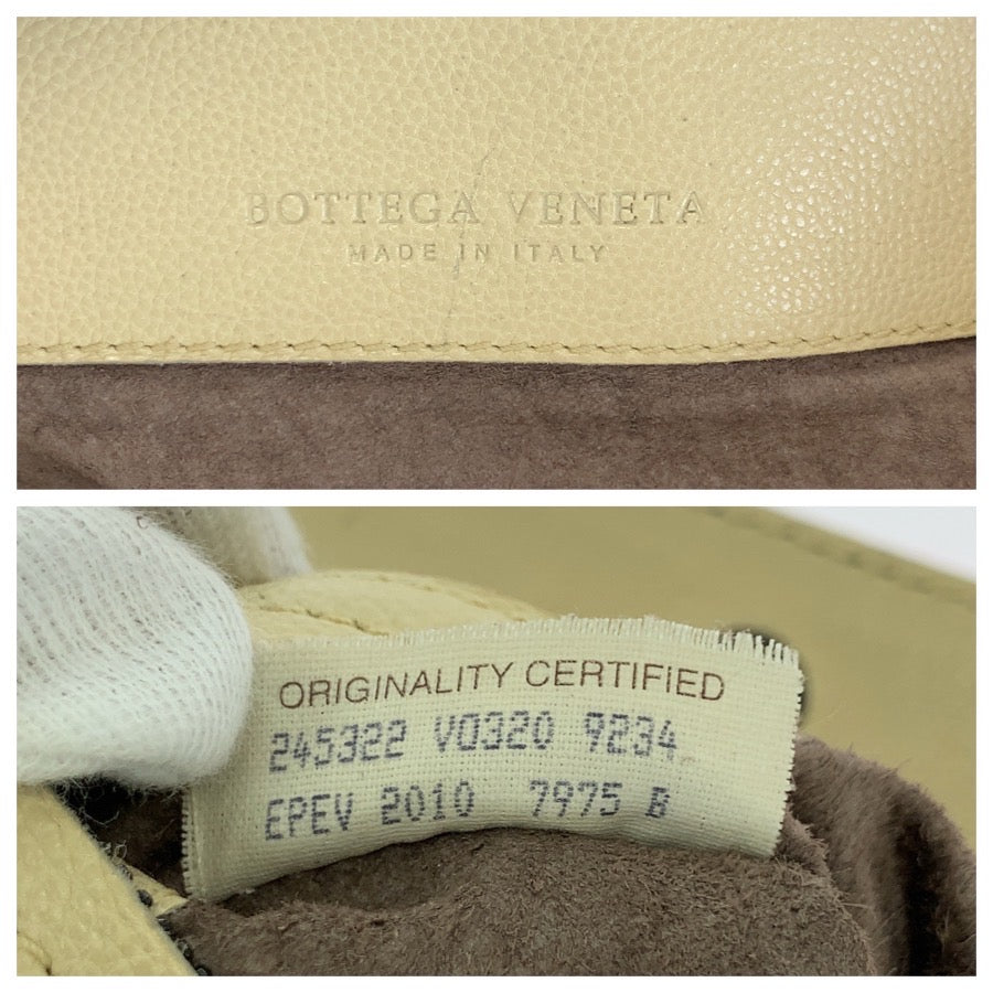 BOTTEGAVENETA ボッテガヴェネタ イントレチャート ベージュ アイボリー レザー 245322 ハンドバッグ トートバッグ レディース AB55