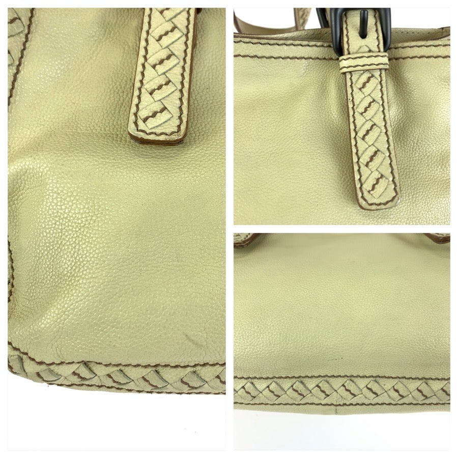 BOTTEGAVENETA ボッテガヴェネタ イントレチャート ベージュ アイボリー レザー 245322 ハンドバッグ トートバッグ レディース AB55