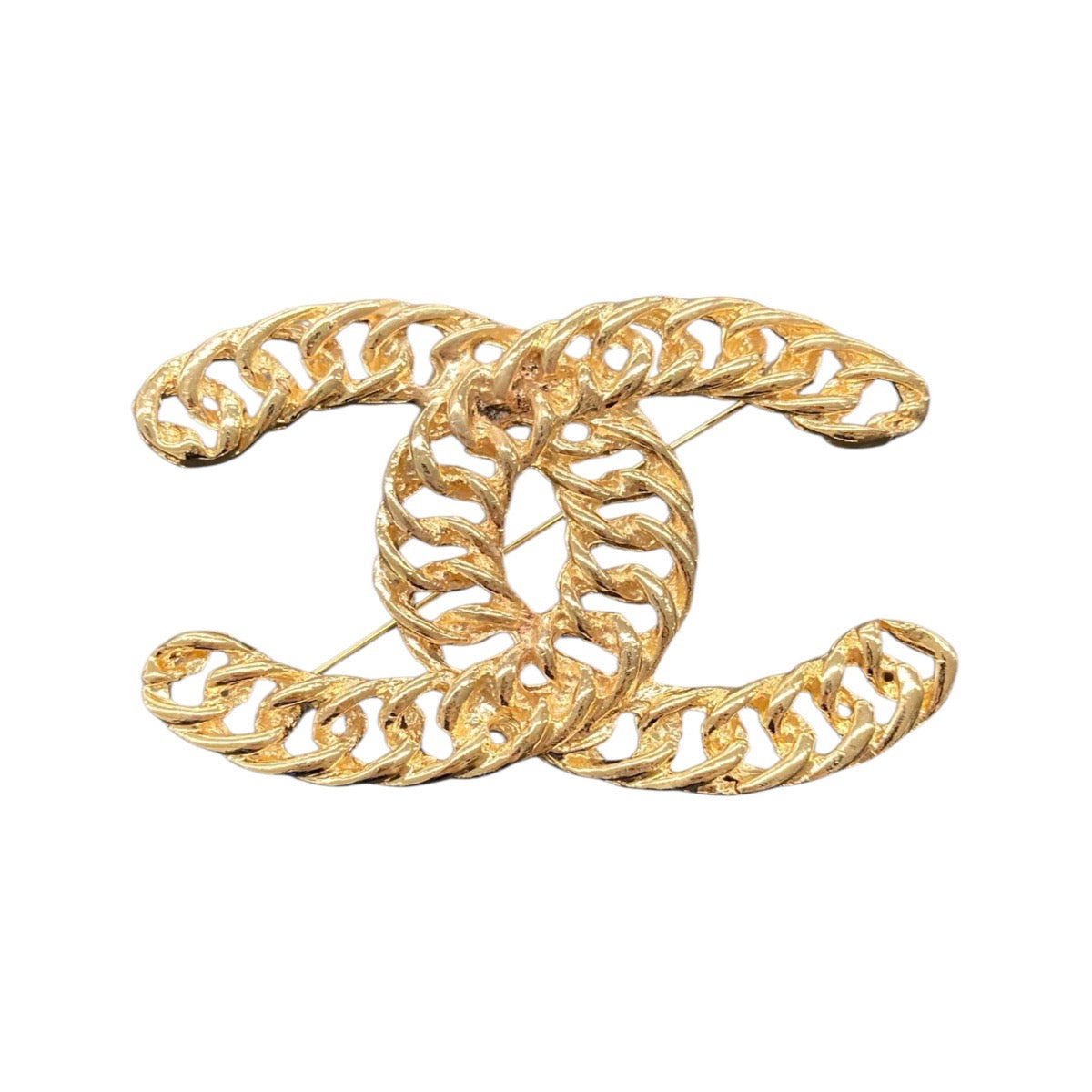 CHANEL シャネル ヴィンテージ ココマーク ゴールド メッキ コメなし ブローチ AB49