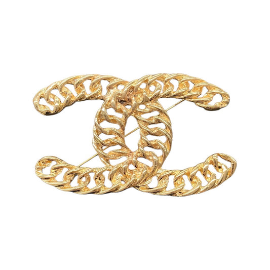 CHANEL シャネル ヴィンテージ ココマーク ゴールド メッキ コメなし ブローチ AB49