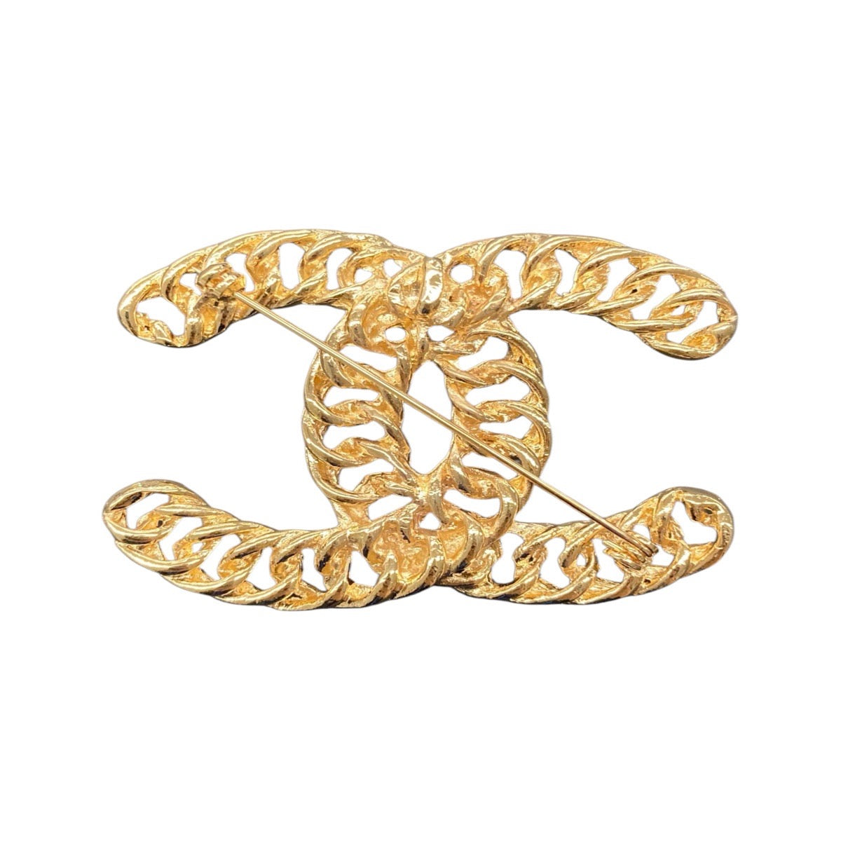 CHANEL シャネル ヴィンテージ ココマーク ゴールド メッキ コメなし ブローチ AB49