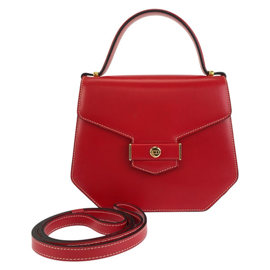 Christian Dior クリスチャンディオール ヴィンテージ レッド ゴールド金具 レザー ハンドバッグ ショルダーバッグ 2way レディース ABP40