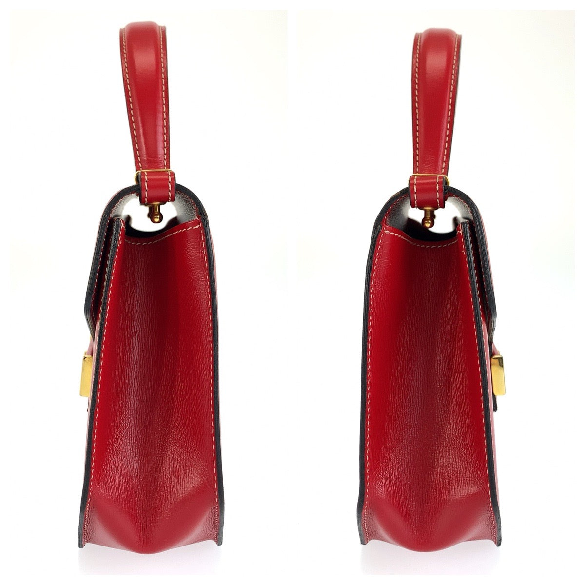 Christian Dior クリスチャンディオール ヴィンテージ レッド ゴールド金具 レザー ハンドバッグ ショルダーバッグ 2way レディース ABP40