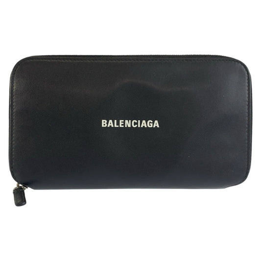 BALENCIAGA バレンシアガ キャッシュ コンチネンタル ブラック 黒 レザー 長財布 ロングウォレット メンズ AB16