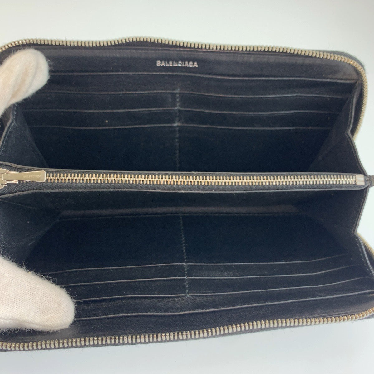 BALENCIAGA バレンシアガ キャッシュ コンチネンタル ブラック 黒 レザー 長財布 ロングウォレット メンズ AB16