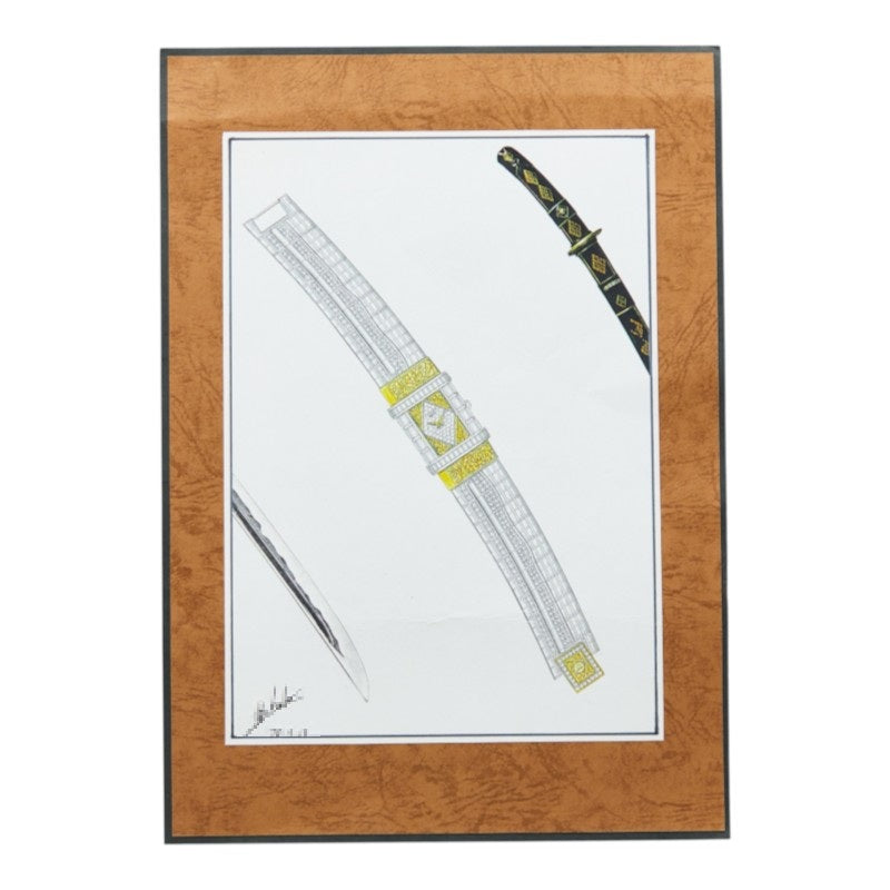 SEIKO セイコー 刀 彫金 KATANA 両刃刀 ゴールド シルバー K18WG ホワイトゴールド / K18YG イエローゴールド / ダイヤモンド GAKG027/5A70-3C10 腕時計 日本製クオーツ ゴールド文字盤 メンズ AB