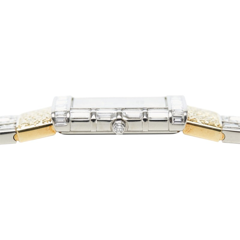 SEIKO セイコー 刀 彫金 KATANA 両刃刀 ゴールド シルバー K18WG ホワイトゴールド / K18YG イエローゴールド / ダイヤモンド GAKG027/5A70-3C10 腕時計 日本製クオーツ ゴールド文字盤 メンズ AB