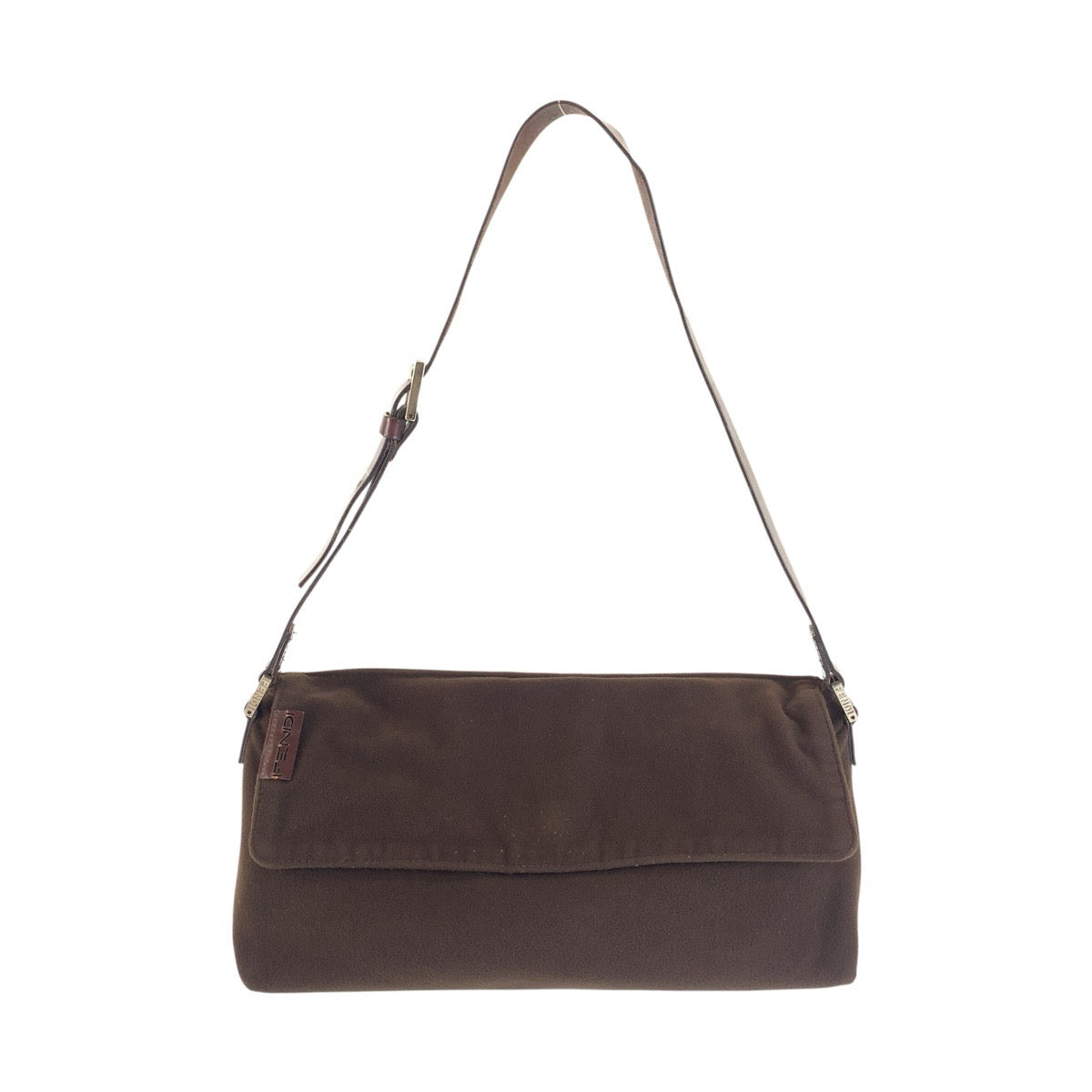 FENDI フェンディ ブラウン シルバー金具 ファブリック / レザー ショルダーバッグ レディース ABP40