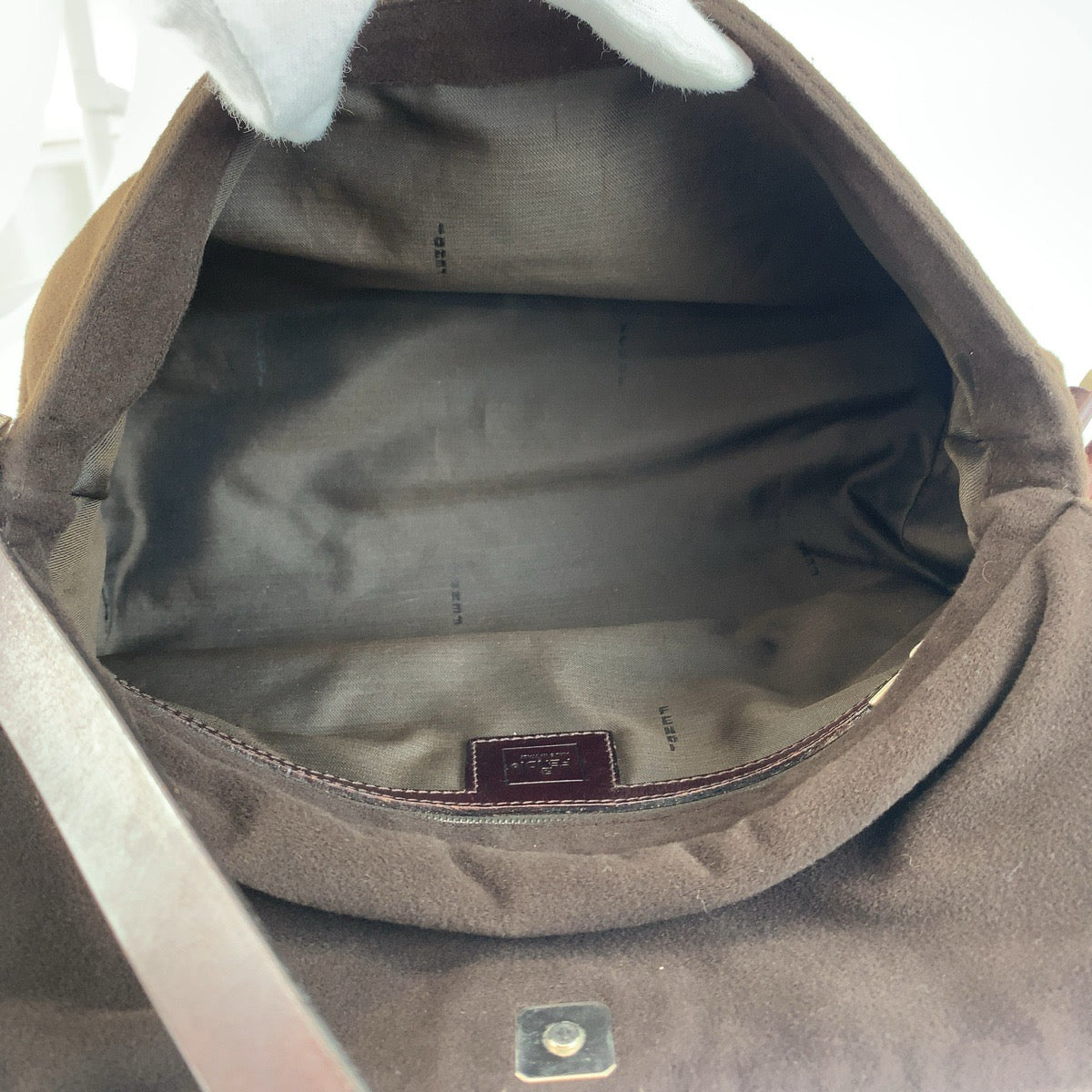 FENDI フェンディ ブラウン シルバー金具 ファブリック / レザー ショルダーバッグ レディース ABP40