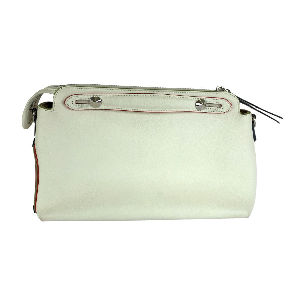 FENDI フェンディ バイザウェイ ホワイト ブルー レッド シルバー金具 レザー 8BL124-5C4 ショルダーバッグ ハンドバッグ 2WAY レディース AB98