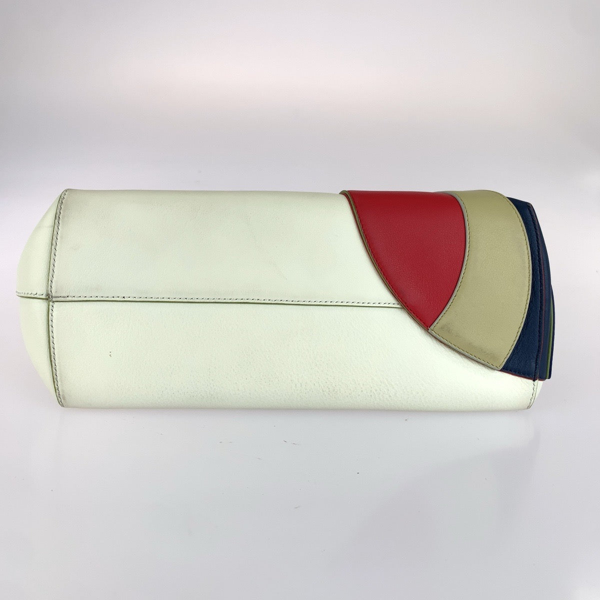 FENDI フェンディ バイザウェイ ホワイト ブルー レッド シルバー金具 レザー 8BL124-5C4 ショルダーバッグ ハンドバッグ 2WAY レディース AB98