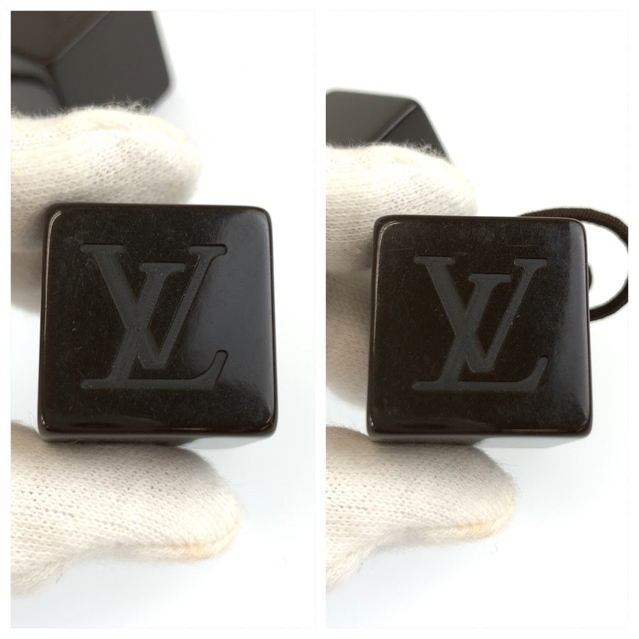 LOUIS VUITTON ルイヴィトン キューブ ブラウン プラスチック ヘアゴム ヘアアクセサリー レディース AB8