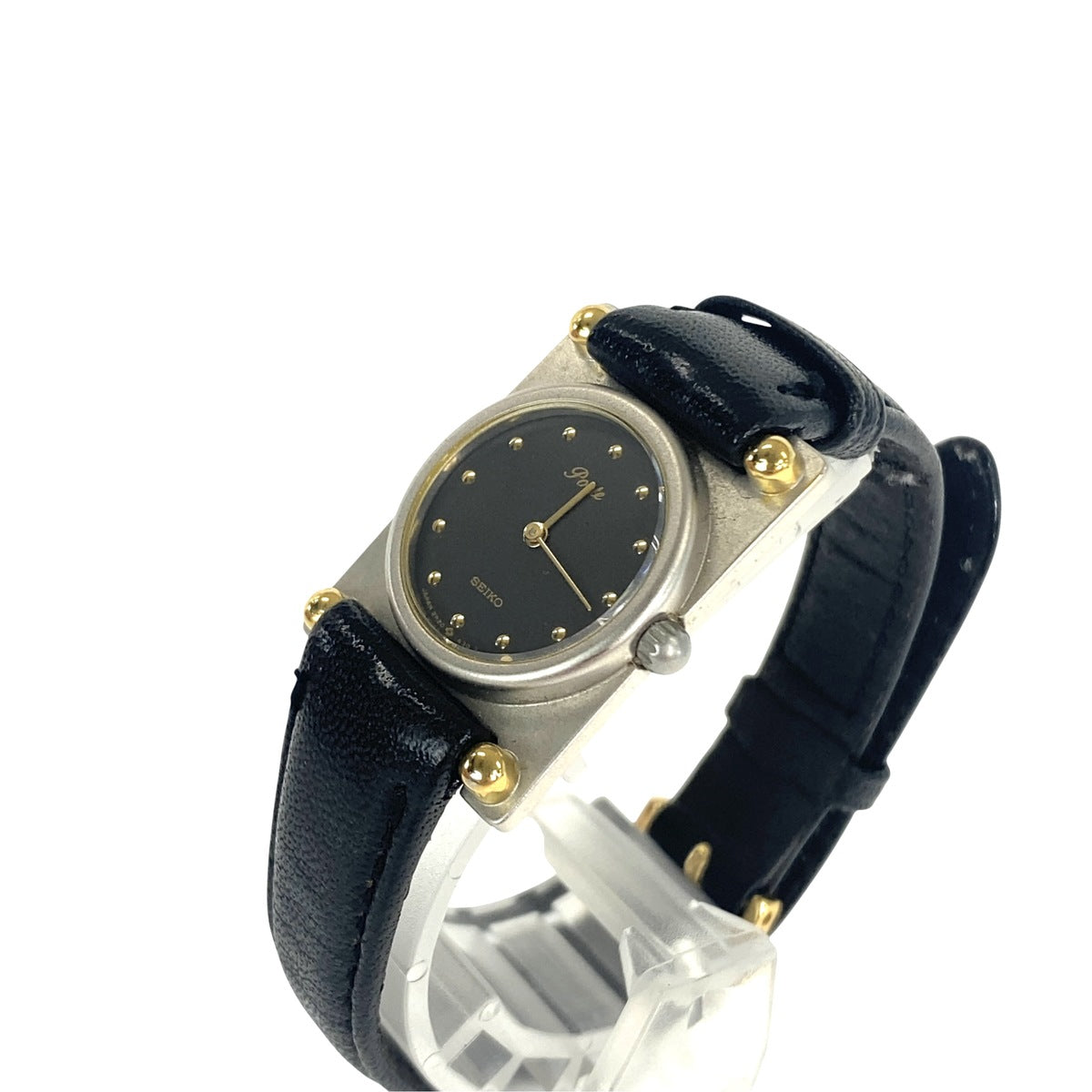 SEIKO セイコー ヴィンテージ Porte ポルテ シルバー ゴールド ステンレススチール / レザー 腕時計 クオーツ レディース AB10