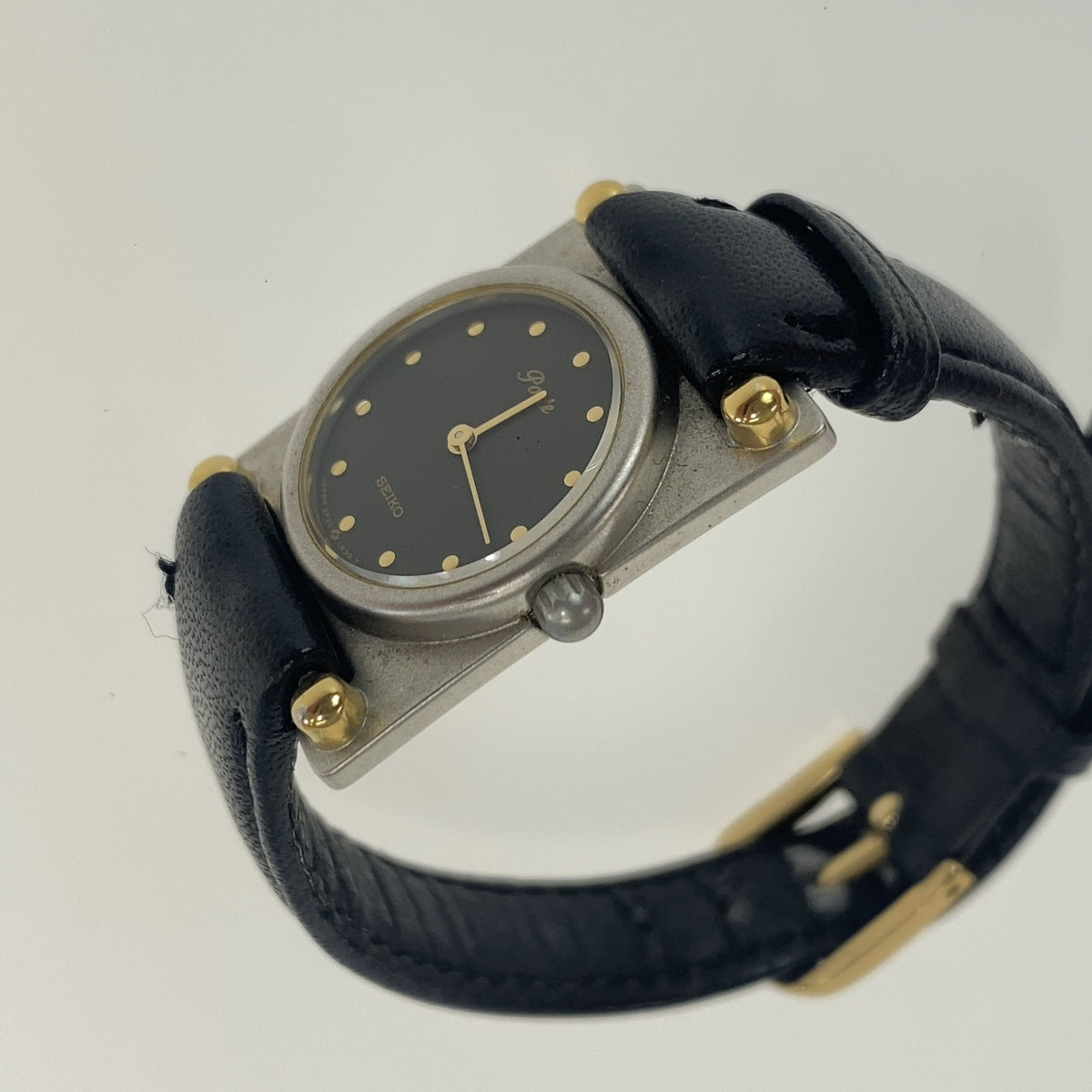 SEIKO セイコー ヴィンテージ Porte ポルテ シルバー ゴールド ステンレススチール / レザー 腕時計 クオーツ レディース AB10