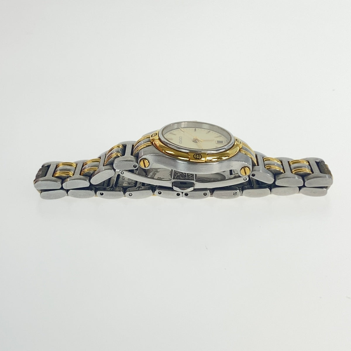 GUCCI グッチ ヴィンテージ ゴールド シルバー メタル 9040l 腕時計 クオーツ レディース ABP19