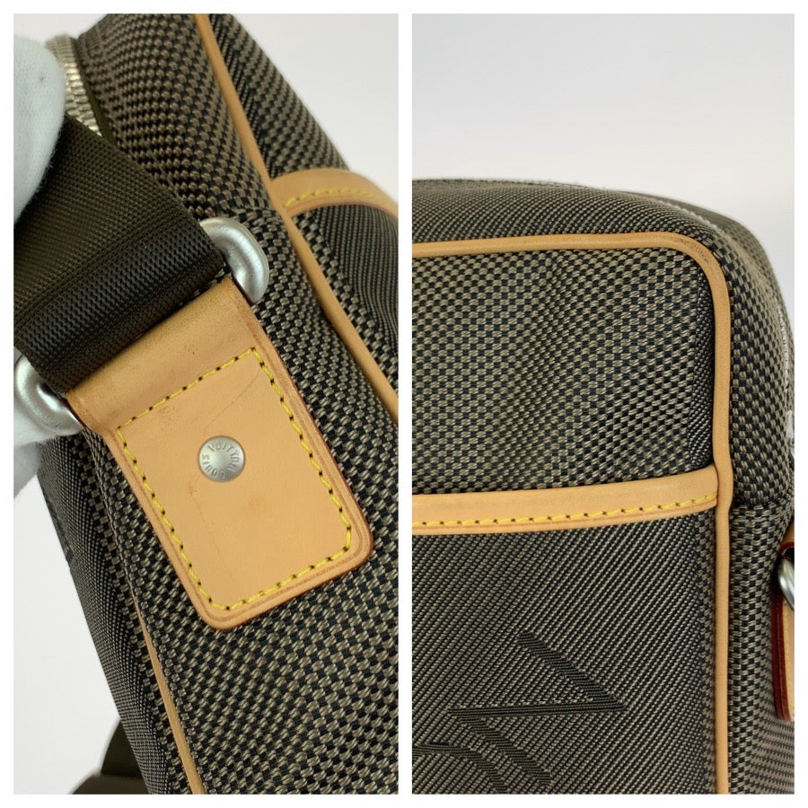 LOUIS VUITTON ルイヴィトン ダミエ・ジェアン シタダン カーキ シルバー金具 ナイロン / レザー M93040 ショルダーバッグ メンズ ABP49