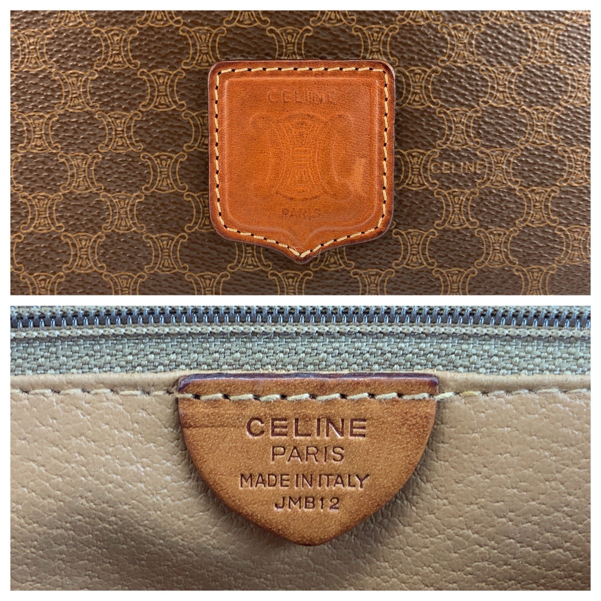 CELINE セリーヌ マカダム ブラウン PVC JMB12 ショルダーバッグ レディース AB45