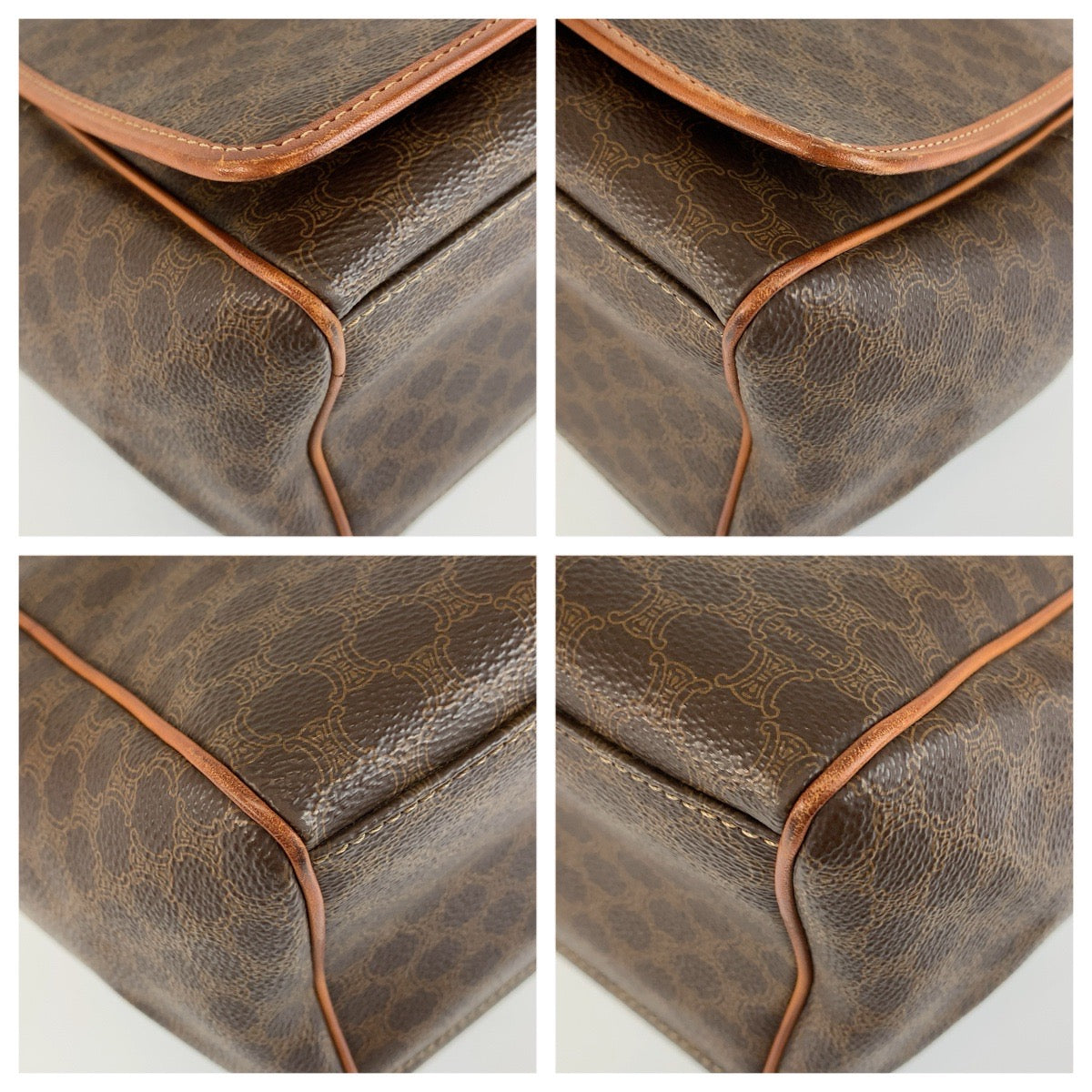 CELINE セリーヌ マカダム ブラウン PVC JMB12 ショルダーバッグ レディース AB45