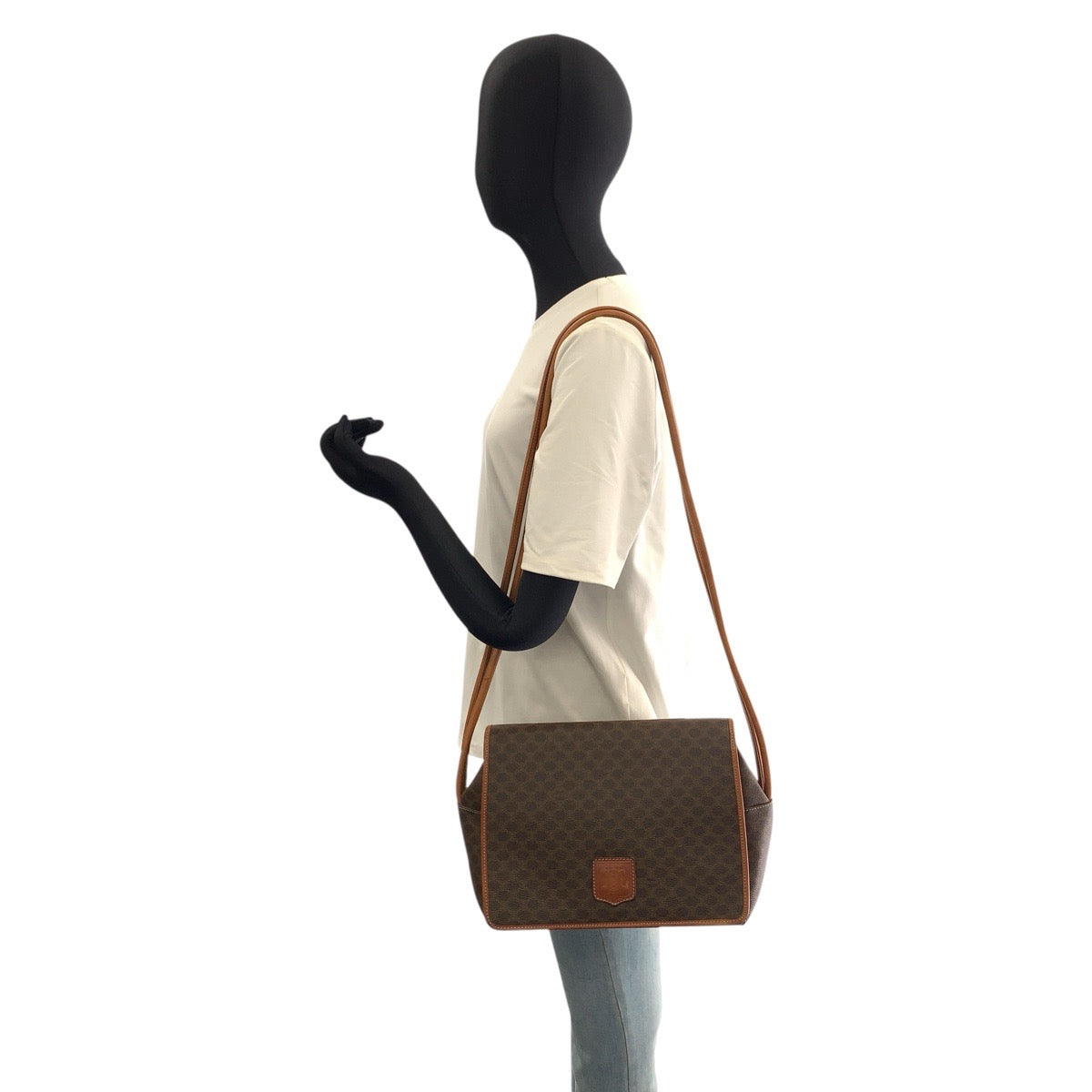 CELINE セリーヌ マカダム ブラウン PVC JMB12 ショルダーバッグ レディース AB45