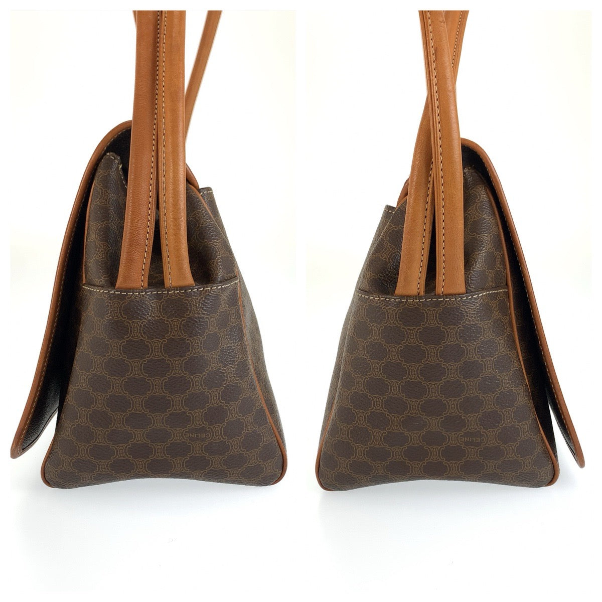 CELINE セリーヌ マカダム ブラウン PVC JMB12 ショルダーバッグ レディース AB45