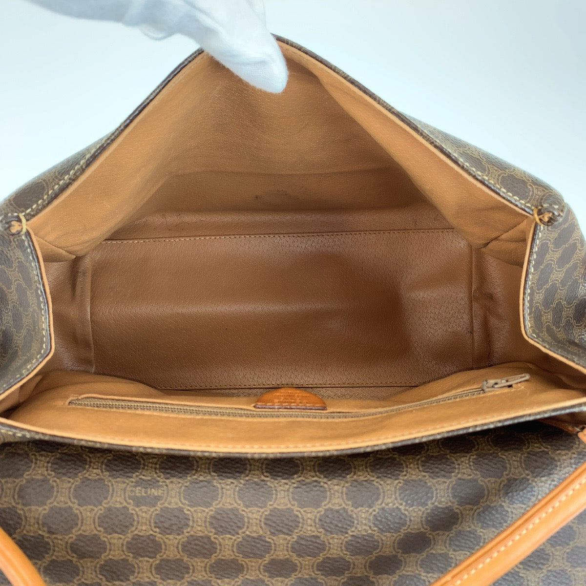 CELINE セリーヌ マカダム ブラウン PVC JMB12 ショルダーバッグ レディース AB45