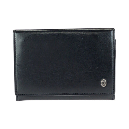 CARTIER カルティエ パシャ ブラック 黒 シルバー金具 レザー カードケース 名刺入れ メンズ ABP16