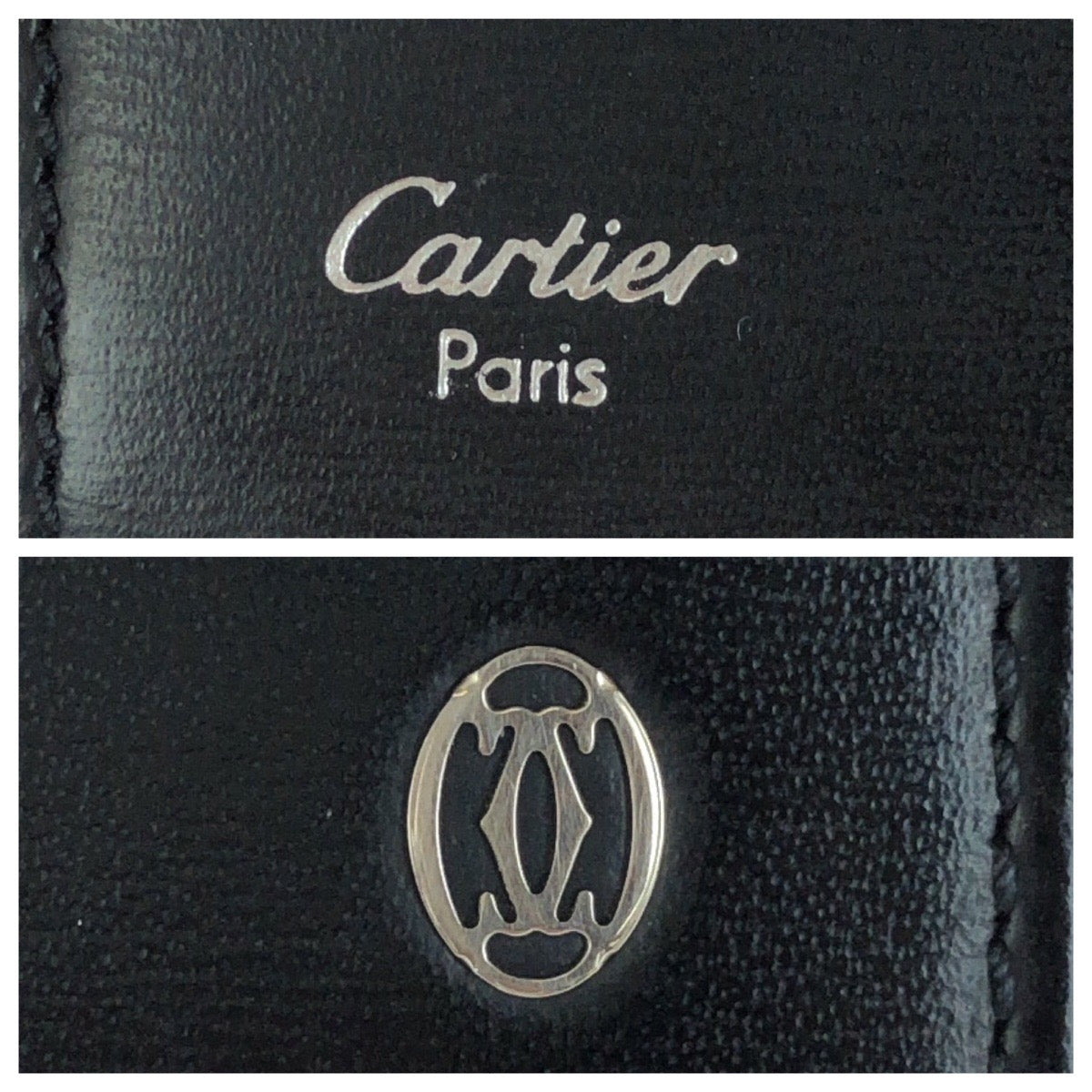 CARTIER カルティエ パシャ ブラック 黒 シルバー金具 レザー カードケース 名刺入れ メンズ ABP16