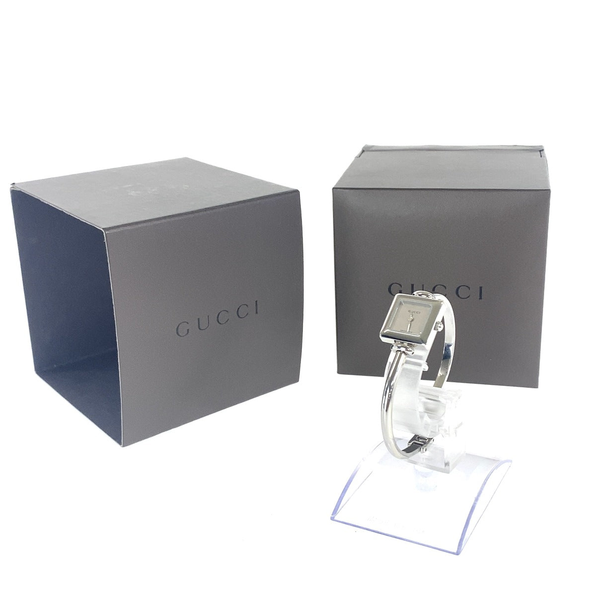 GUCCI グッチ ヴィンテージ シルバー ステンレススチール 1900L バングルウォッチ 腕時計 クオーツ レディース ABP22