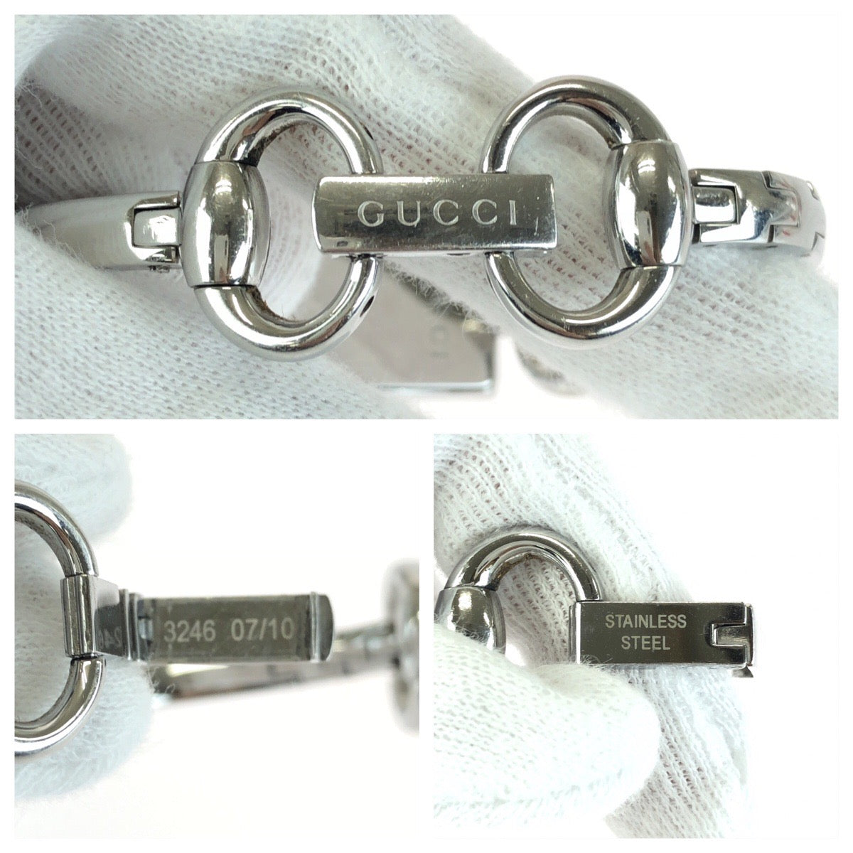 GUCCI グッチ ホースビット トルナヴォーニ GG柄 ブラウン シルバー金具 ステンレススチール YA119508 腕時計 クオーツ ブラウン文字盤 レディース AB30