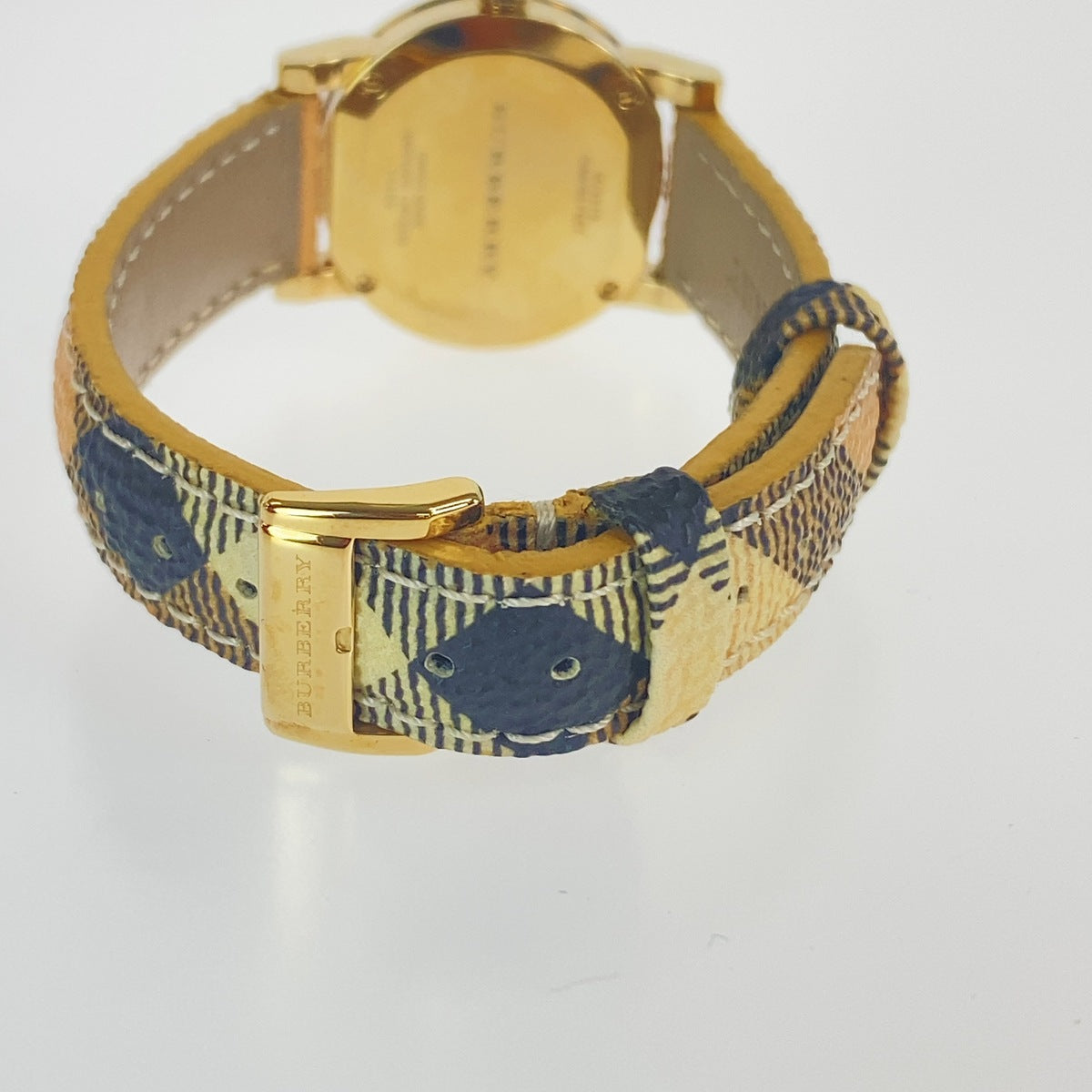 BURBERRY バーバリー チェック柄 ゴールド ベージュ メタル / レザー BU9219 腕時計 クオーツ シャンパンゴールド文字盤 レディース ABP23