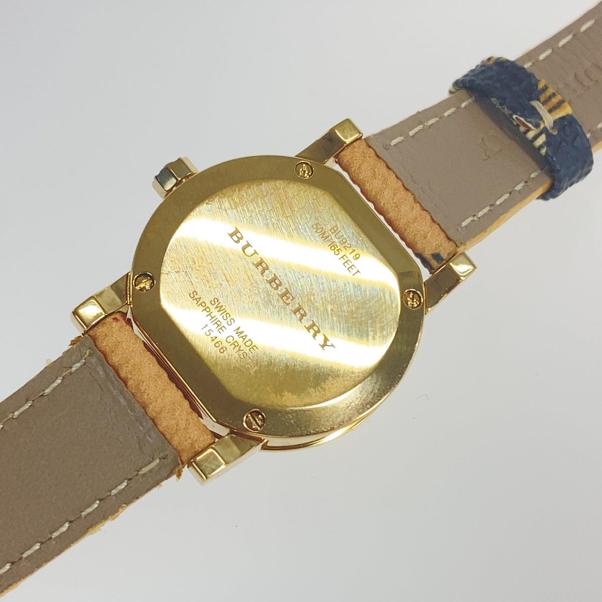 BURBERRY バーバリー チェック柄 ゴールド ベージュ メタル / レザー BU9219 腕時計 クオーツ シャンパンゴールド文字盤 レディース ABP23
