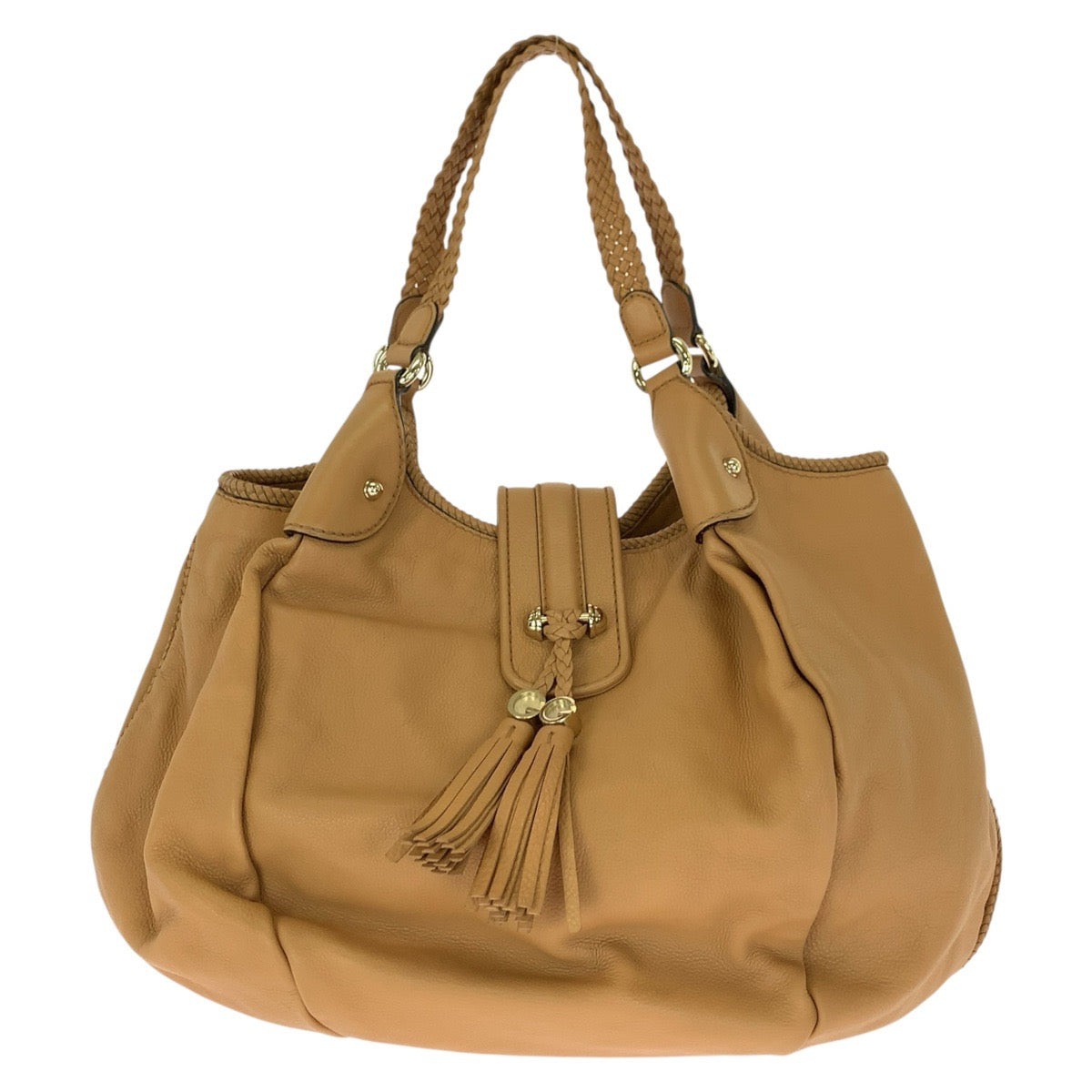 GUCCI グッチ マラケシュ ホーボー タッセル ライトブラウン ゴールド金具 レザー 257029 トートバッグ ショルダーバッグ レディース ABP54