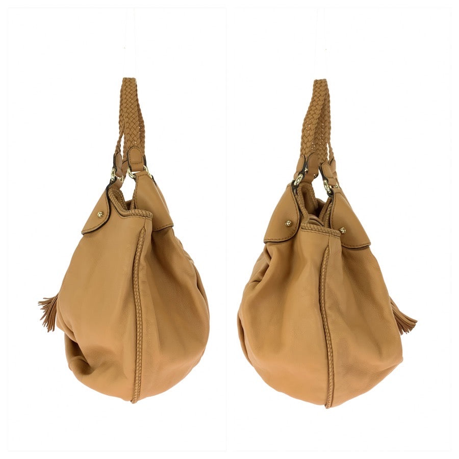 GUCCI グッチ マラケシュ ホーボー タッセル ライトブラウン ゴールド金具 レザー 257029 トートバッグ ショルダーバッグ レディース ABP54