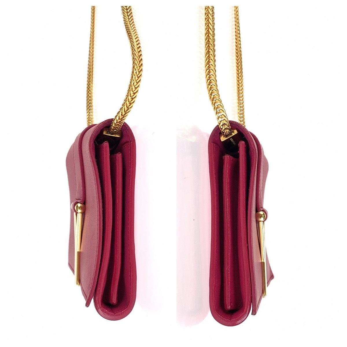 SAINT LAURENT サンローラン クラシック Yライン サッチェル スモール 2way ピンク ゴールド金具 レザー / メタル 311215 チェーンショルダーバッグ クラッチバッグ レディース ABP73
