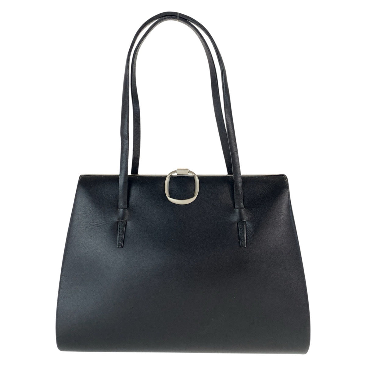 LOEWE ロエベ ヴィンテージ がま口 ブラック 黒 シルバー金具 レザー トートバッグ ハンドバッグ ショルダーバッグ レディース AB34