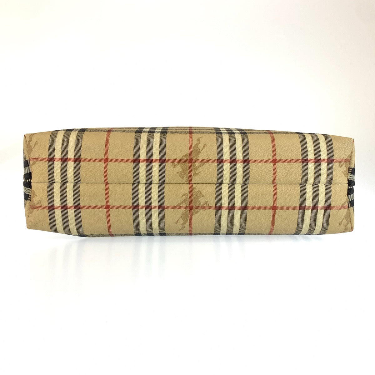 BURBERRY バーバリー シャドーホース チェック柄 ベージュ ブラウン PVC ショルダーバッグ レディース AB36
