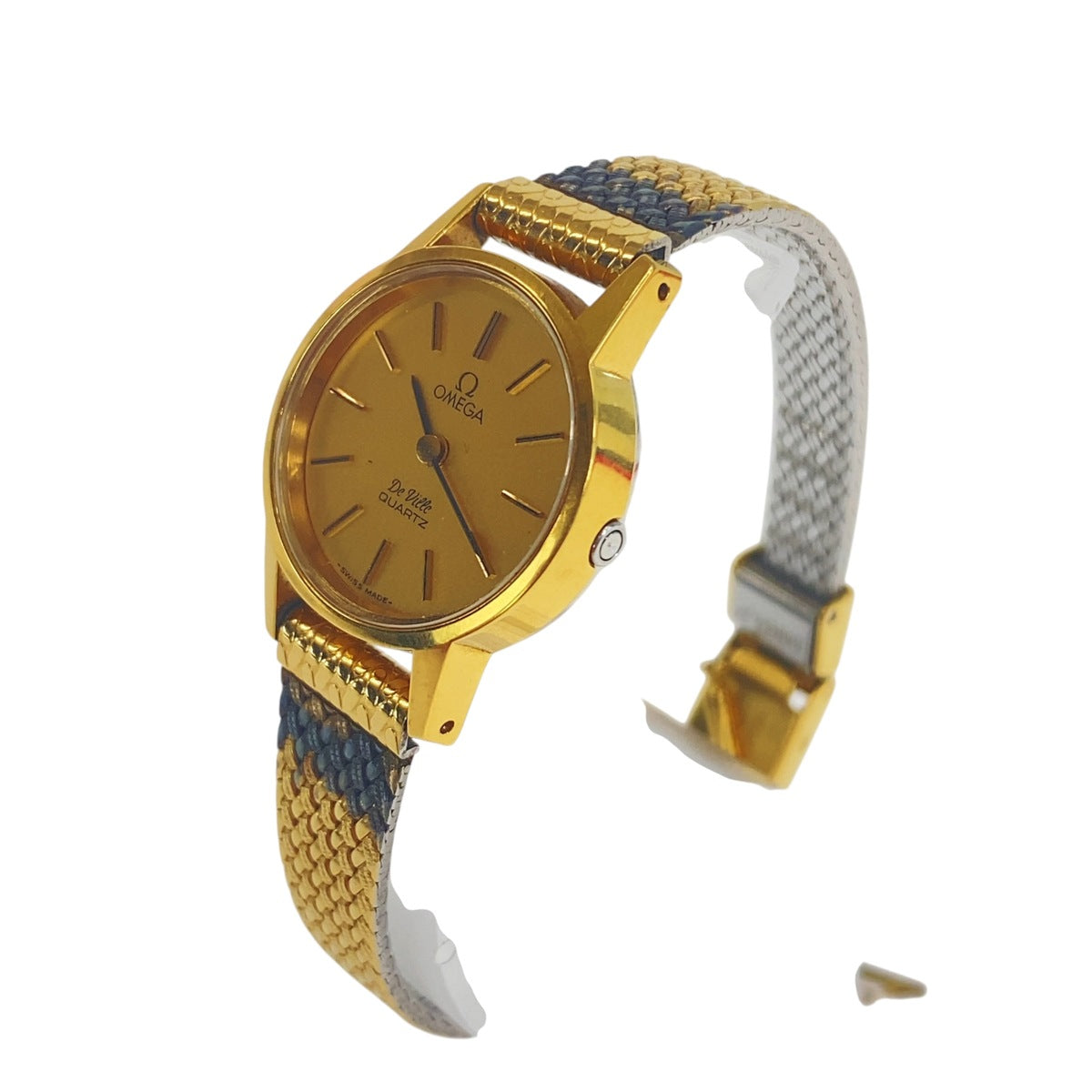 OMEGA オメガ ヴィンテージ DeVille デヴィル ゴールド メタル 腕時計 クオーツ ゴールド文字盤 レディース B50