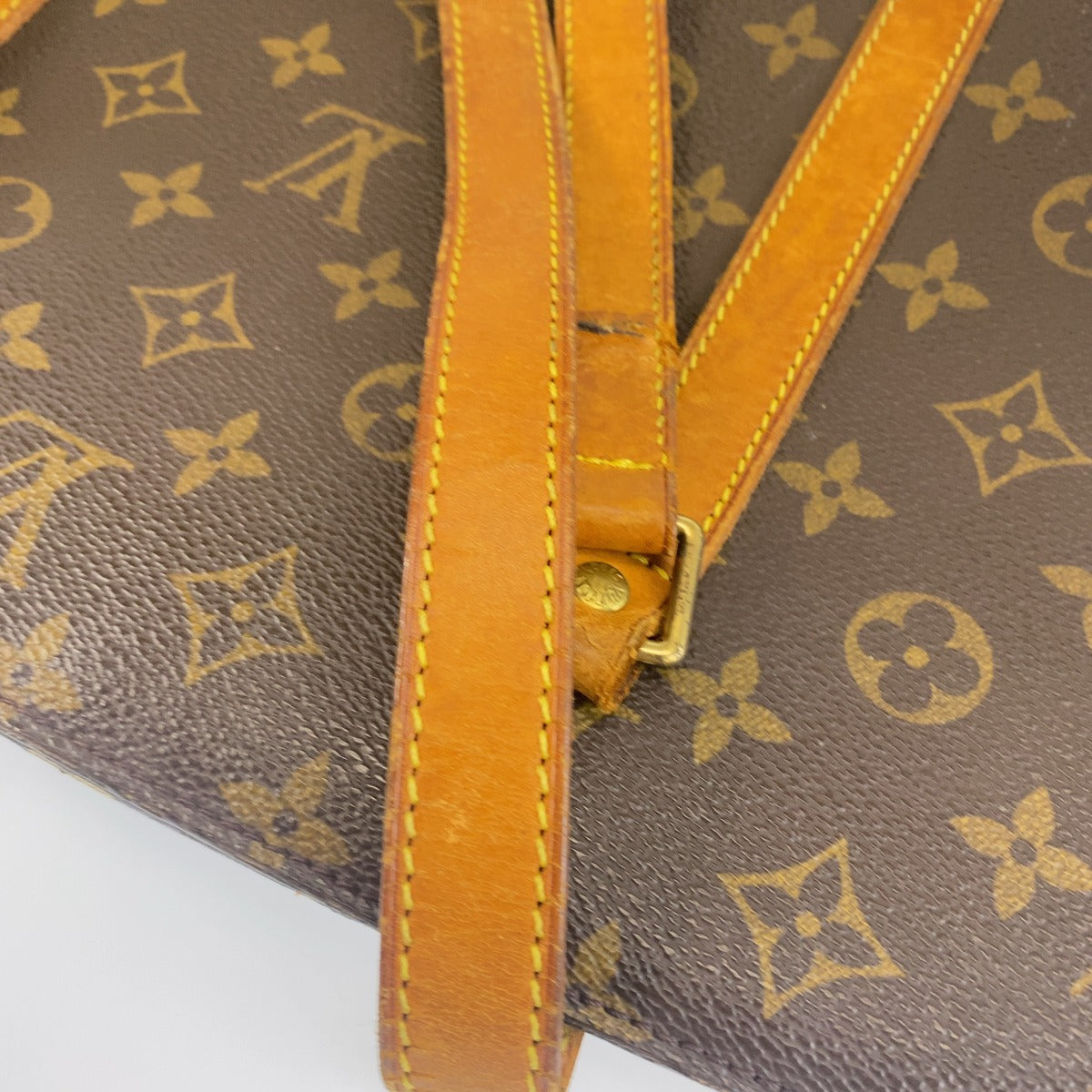 LOUIS VUITTON ルイヴィトン ヴィンテージ モノグラム バビロン ブラウン ゴールド PVC / レザー M51102 トートバッグ ショルダーバッグ レディース BC30