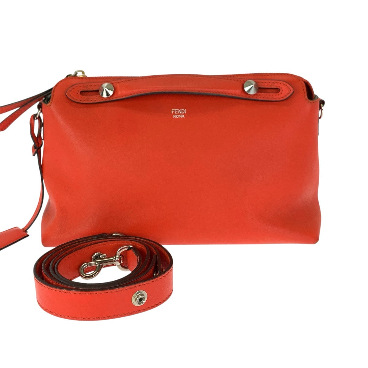 FENDI フェンディ FENDI ROMA バイザウェイ 2way オレンジ シルバー金具 レザー 8BL124-1D5 ショルダーバッグ ハンドバッグ レディース AB72