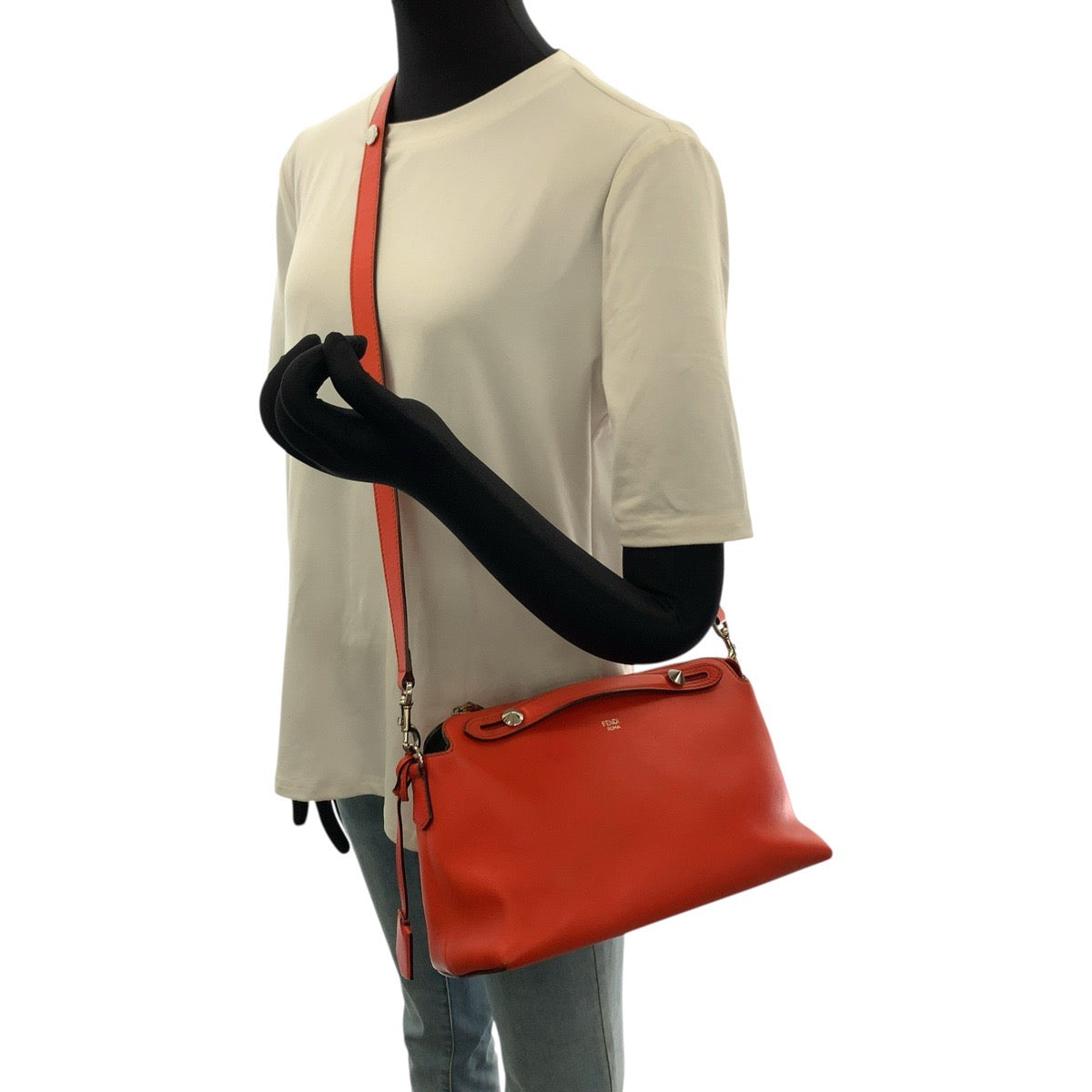 FENDI フェンディ FENDI ROMA バイザウェイ 2way オレンジ シルバー金具 レザー 8BL124-1D5 ショルダーバッグ ハンドバッグ レディース AB72
