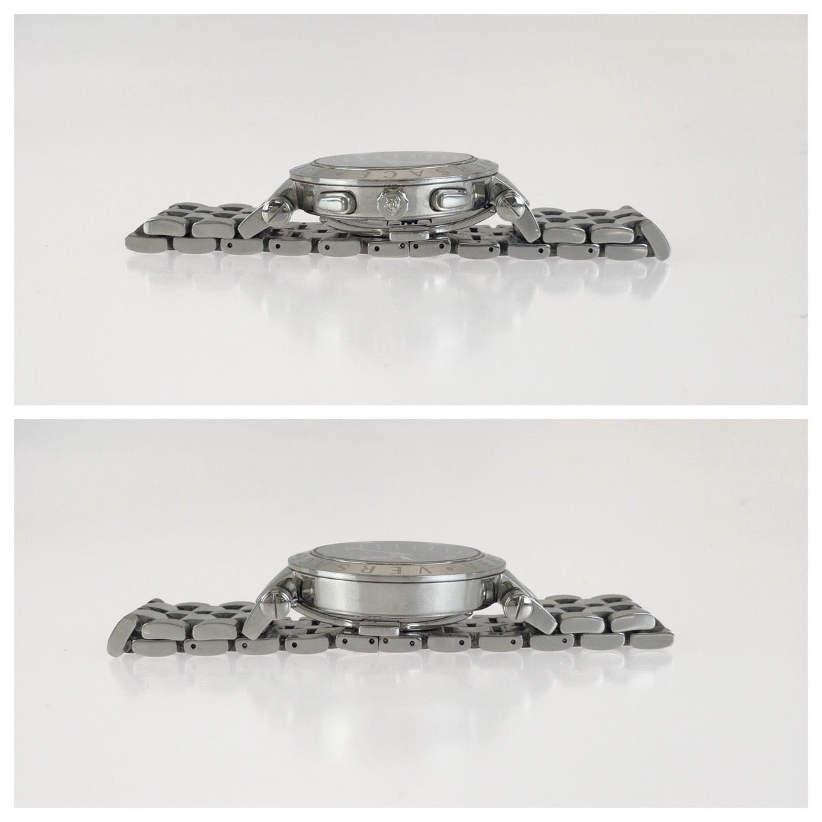 VERSACE ヴェルサーチ メデューサ V-RACE GMT ALARM ネイビー シルバー金具 ステンレススチール 29G99D009S099 腕時計 クオーツ ダークネイビー文字盤 メンズ AB50