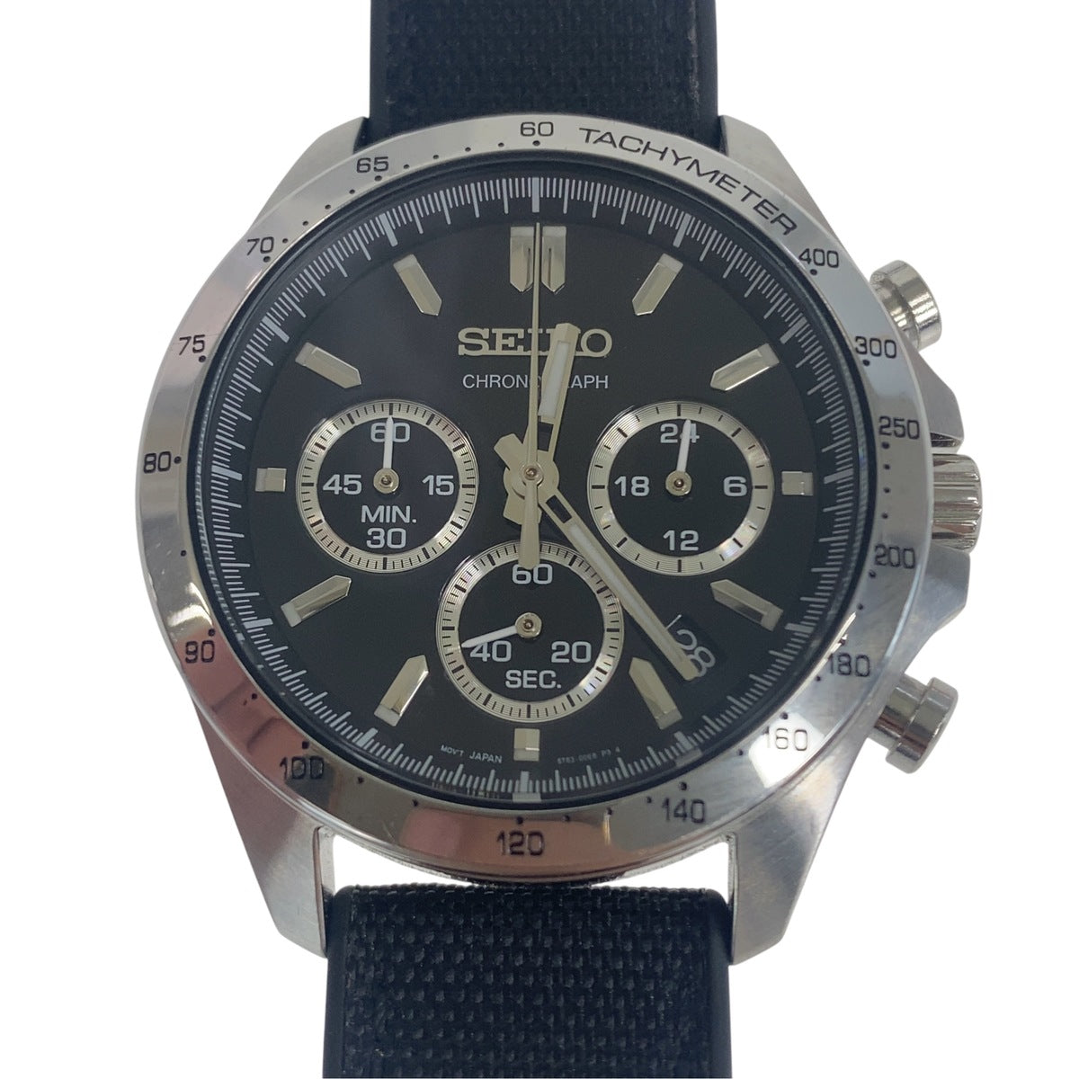 SEIKO セイコー スピリット クロノグラフ ブラック シルバー 8T63-00d0 腕時計 クオーツ ブラック文字盤 メンズ ABP28